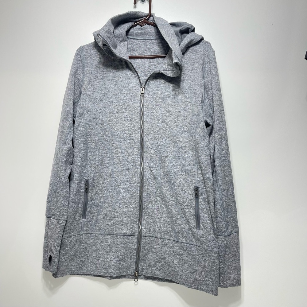 lululemon athletica Heather Gray Full-Zip Hooded Sweatshirt